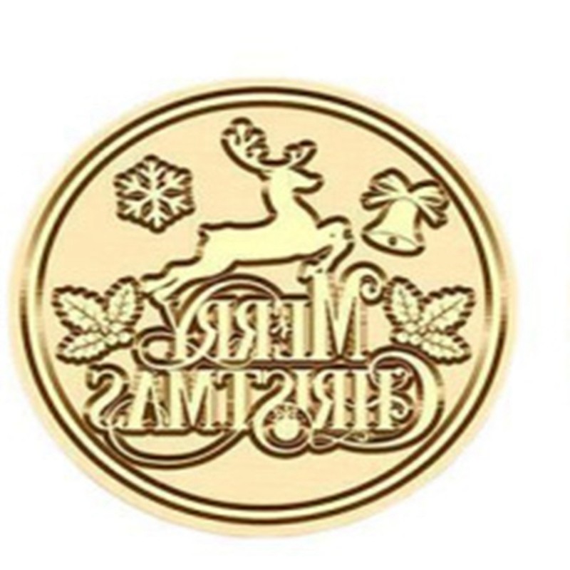 

4PCS Christmas Wax Seal Stamp Copper Head Set With Wooden Handle Sealing Stamp Kit Envelope Gift Party Invitation Decoration