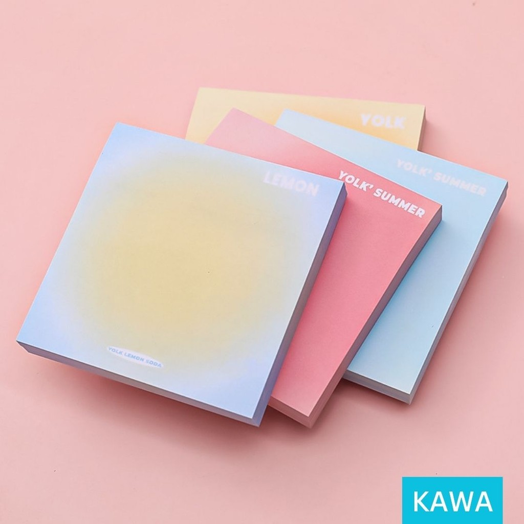 

KAWA Sticky Notes Isi 50 Lembar Motif Gradasi Yolk Warna Pastel Soft macaroon Aesthetic Catatan Kertas Tempel Stick Note Estetik Notepad Memo Pad
