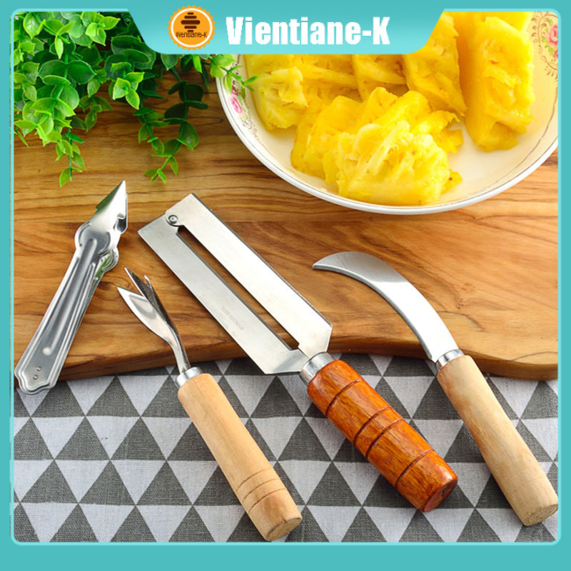 4 Pcs Pineapple Peeler Set / Set Pengupas Nanas / Pisau Nanas