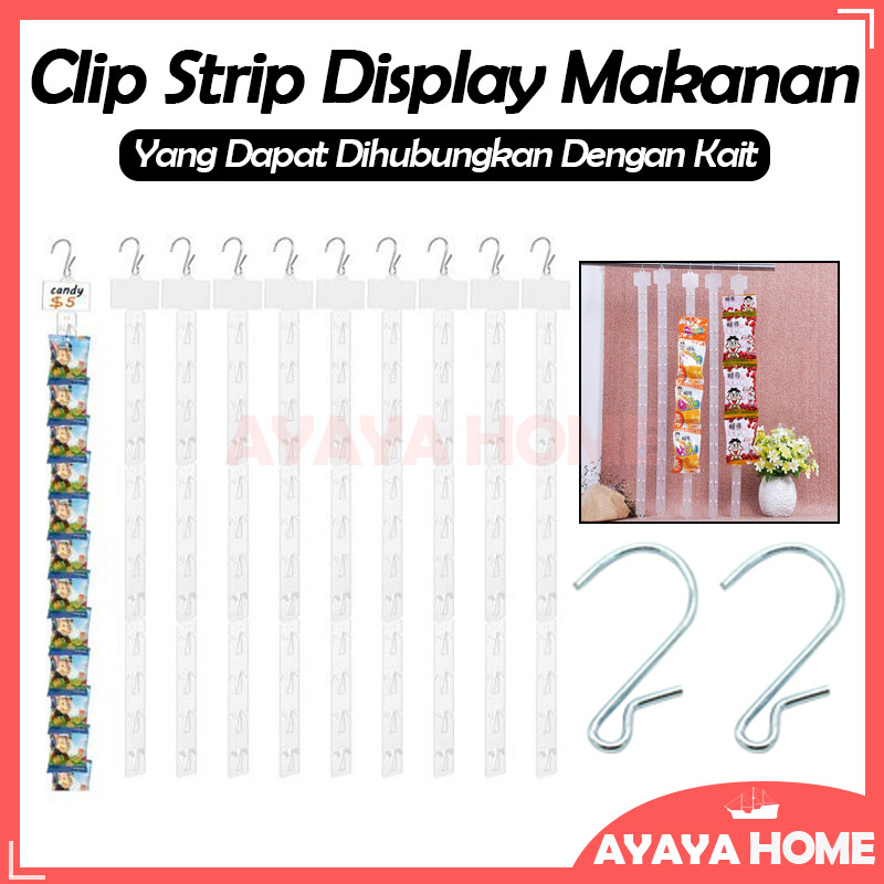 Supermarket Snack Plastic Clip Strip/Strip Display Makanan Gantungan/Clip Strip Display Makanan