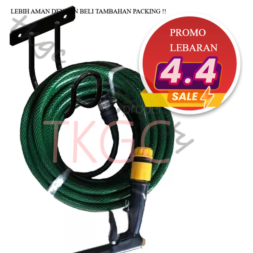 gantungan selang air taman,besi kokoh cat powder coating kuatdan anti karat