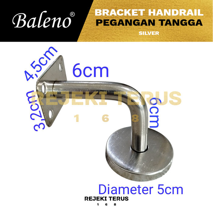 Bracket Dinding Stainless Tiang Railing Tangga Minimalis Pegangan Handrail - Silver