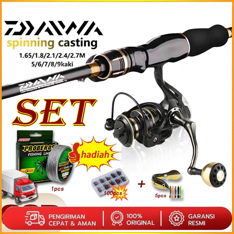 PROMO Set Joran Pancing Set Lengkap Set DAIWA Pancing dan Gulungan Pancing Serat Karbon Set Pancing