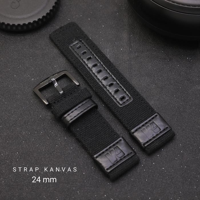Strap tali jam tangan Kanvas kain 24mm seven minute original Watch - Kanvas Hitam