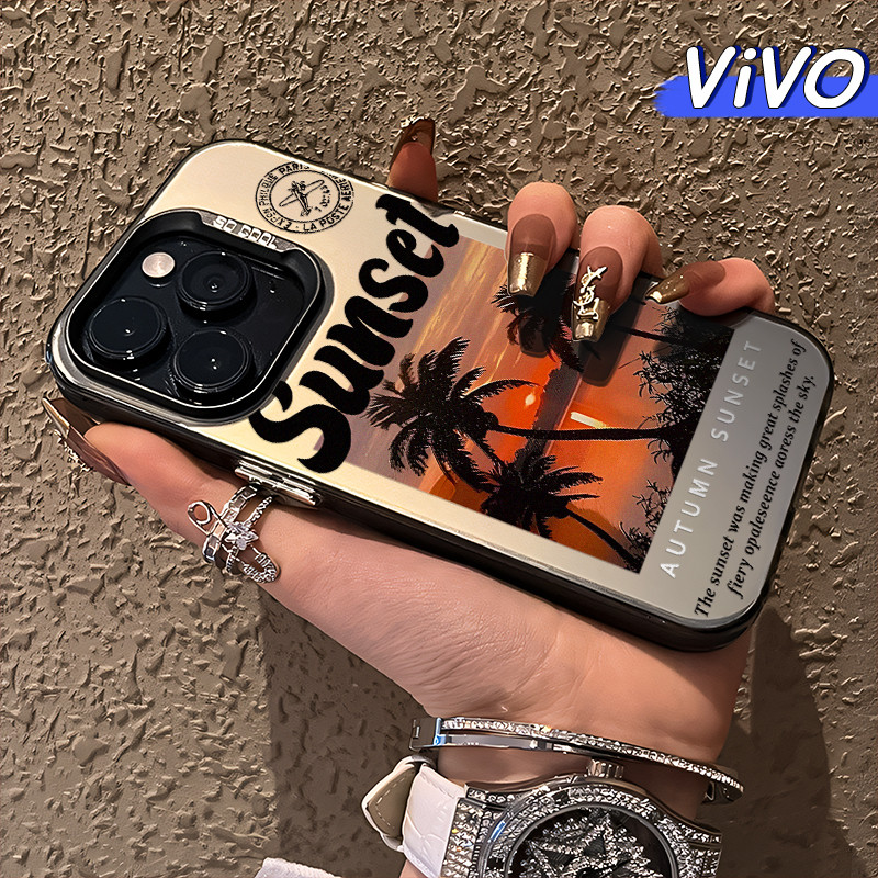 Keren Sunset-Tree Glossy Hologram PC Case VIVO Y17s Y12 Y12S Y15s Y21 Y03 Y16 Y22 Y18 Y02 Y17 Y27s Y
