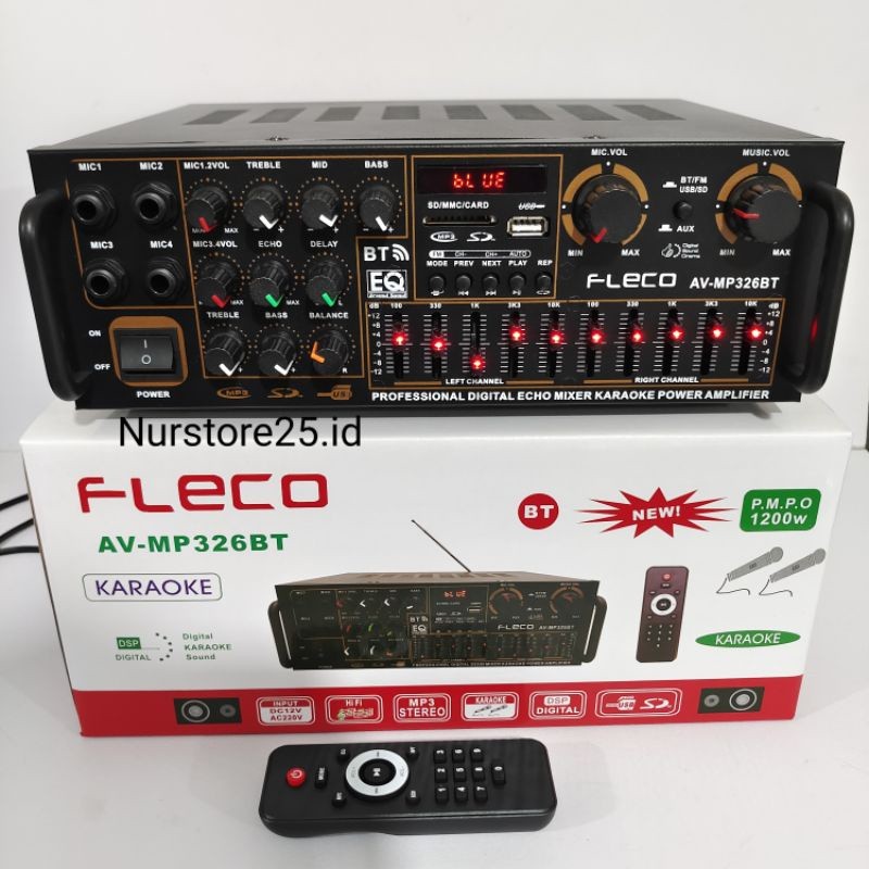 Serba Cod Amplifier FLECO 326BT Bluetooth Stereo Karaoke + Mp3 player + FM Radio 5