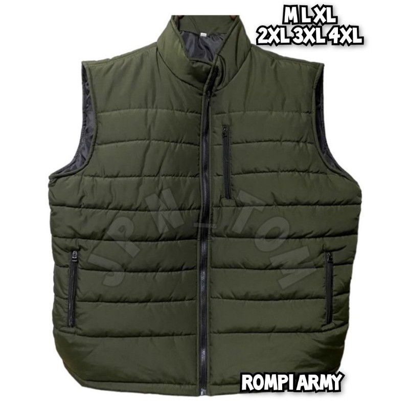 Rompi Jumbo Pria Wanita Vest Bigsize Jaket Polos Besar Lekbong Army M L XL XXL XXXL XXXXL 3XL 4XL Te