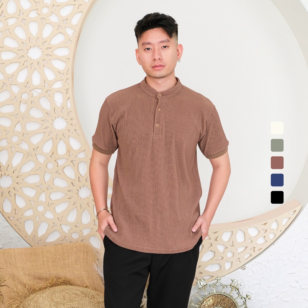SAGI Men - Nassr Shanghai Polo Shirt | Polo Rajut Shanghai Lengan Pendek Kancing Berkerah Pria