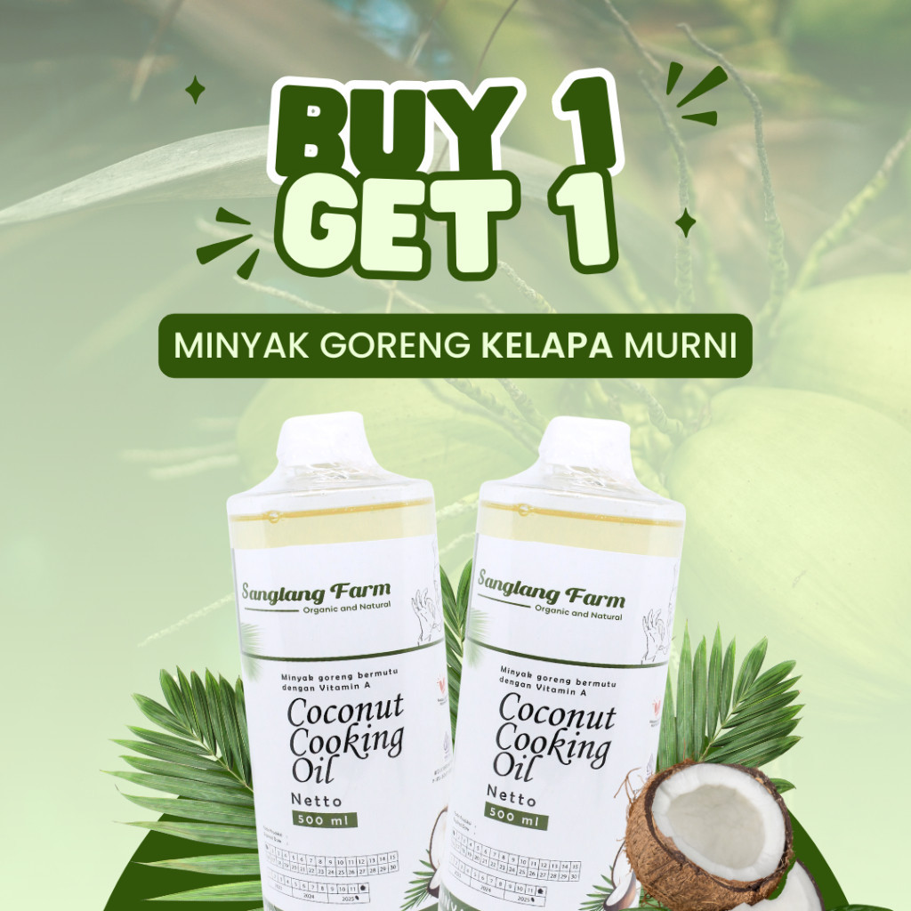 

Sanglang Farm Minyak Goreng Kelapa Murni 500ml Coconut Cooking Oil Bebas Kolesterol Cold Pressed Sehat