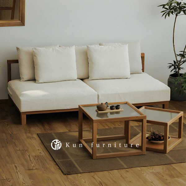 kursi sofa tamu minimalis/sofa lounge jati/sofa kekinian ruang tamu - Set Meja