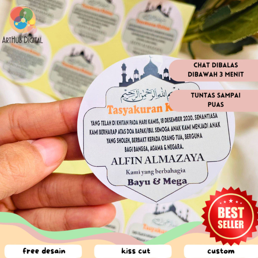 

AHD 7-11 STIKER TASYAKURAN KHITAN / SYUKURAN KHITAN / WALIMATUL KHITAN