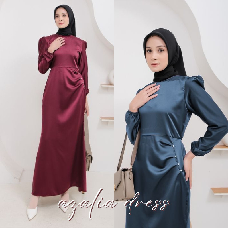Ellora Dress Satin Silk Premium | Maxy Dress Kondangan Wisuda Gamis Lebaran Bridesmaid Elora Bodycon