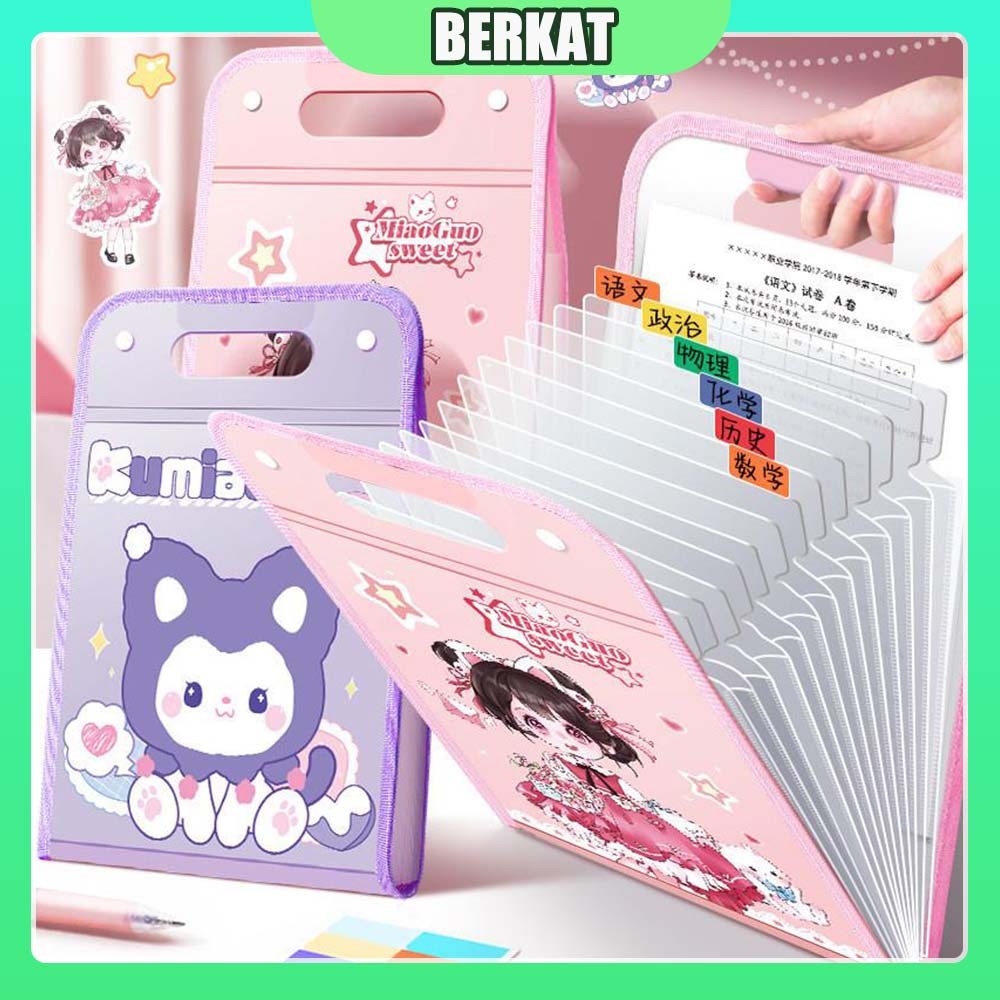 

Lucu Kartun File Organizer / Tempat Kertas Ujian / Penyimpanan Berkas / Folder Portable