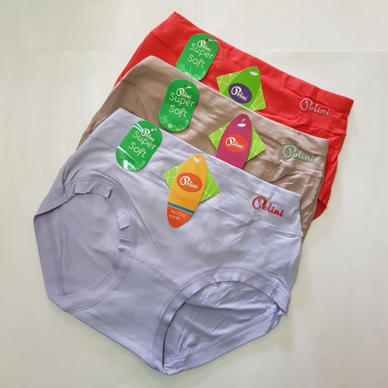 (6pcs) Celana Dalam Wanita POLINI 1232POLINI Celana Dalam Wanita Mid Waist Cd Bahan Katun 2832 / 123