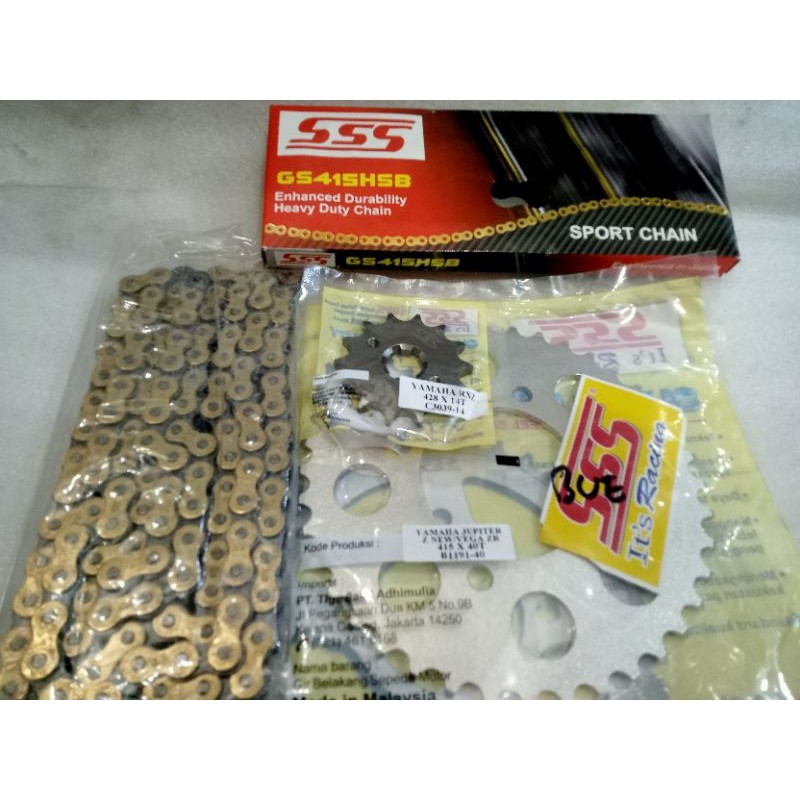 gear set / gir set SSS 415 Jupiter Z1 / Vega ZR New / Jupiter robot / Vega force / Vega RR rantai ss