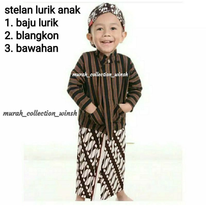 Baju lurik anak laki laki / baju adat anak laki laki / baju jawa anak laki laki / baju lurik jawa / 