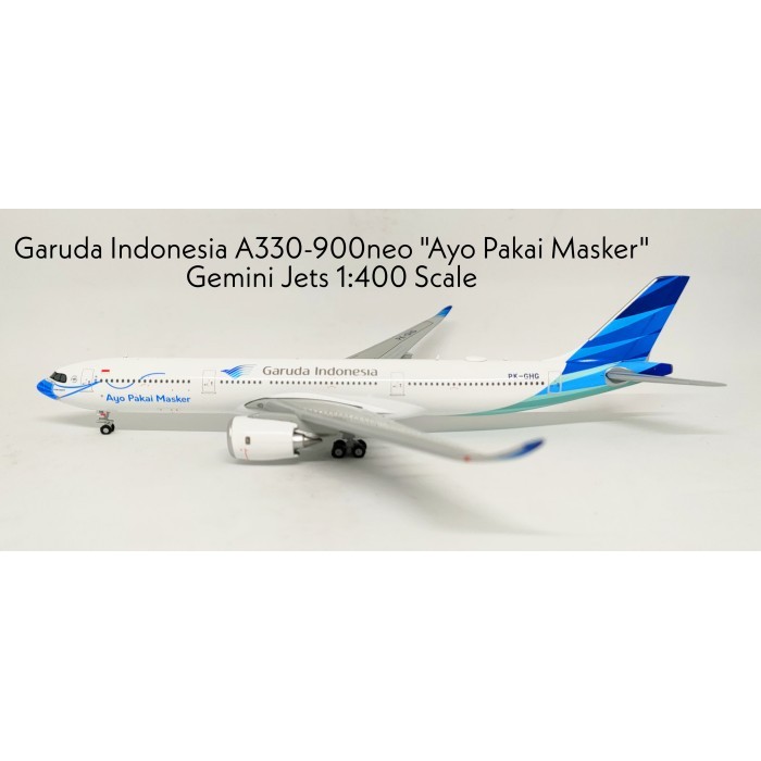 Miniatur Pesawat Terbang Garuda Indonesia A330-900neo Ayo Pakai Masker PK-GHG  Gemini Jets Diecast A