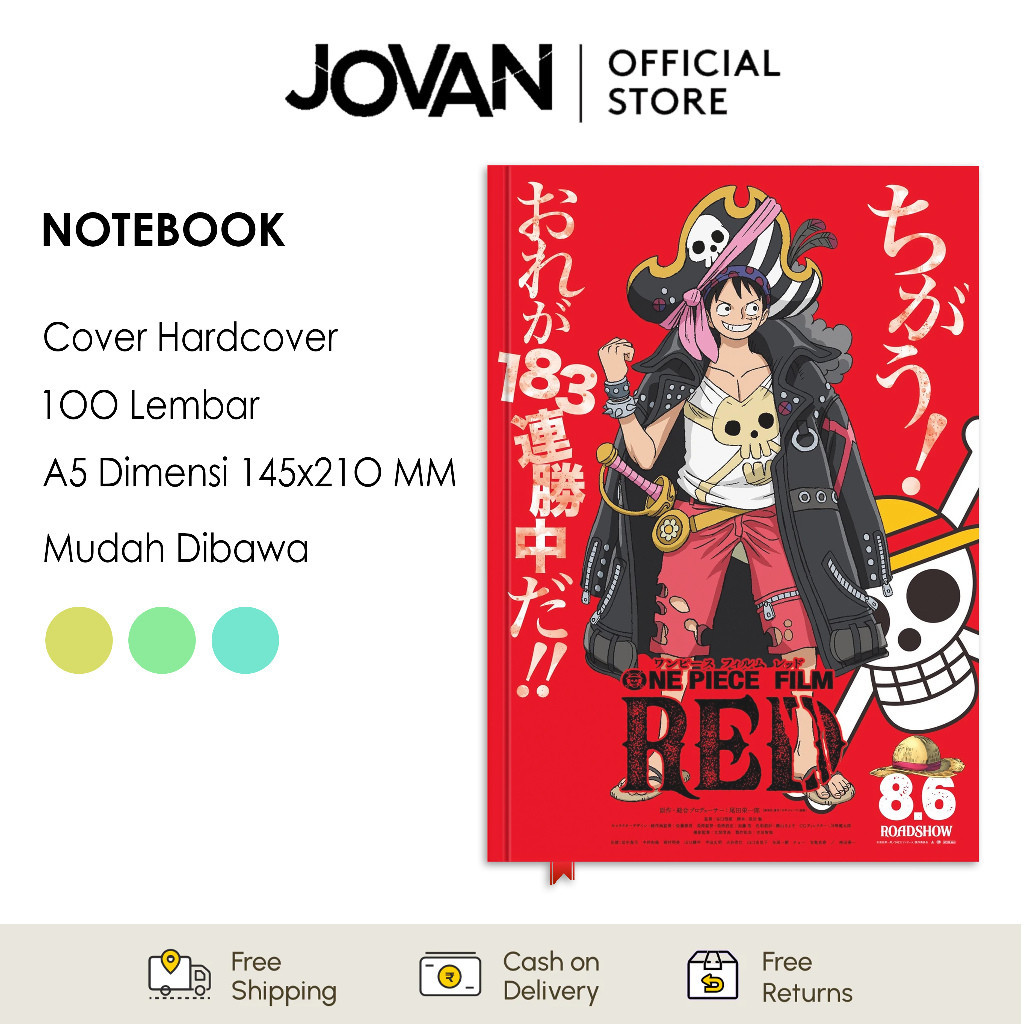 

Notebook Hardcover Custom One Piece Red Luffy Buku Tulis Catatan Note Agenda Planner Jurnal Diary Notebook Anime