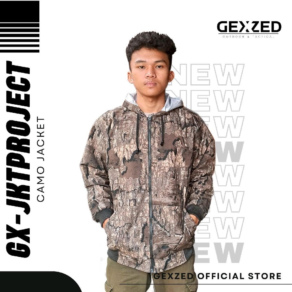 GEXZED-Jaket dewasa motif corak realtree Timber