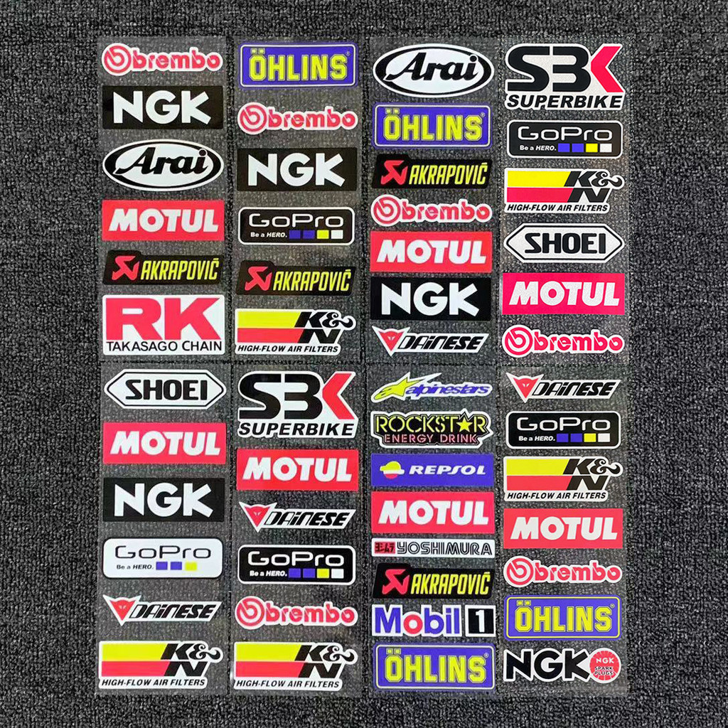Sticker pack racing Motorcycle Stickers MotorBike Sponsor Logo Helmet Tank Side Strips Decals Waterp