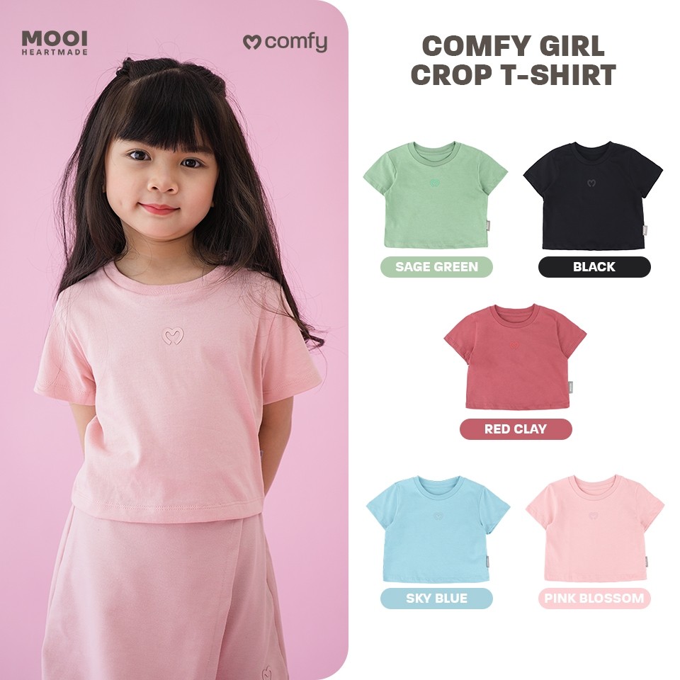 Mooi Kaos Anak Perempuan Comfy Girls Crop T-shirt