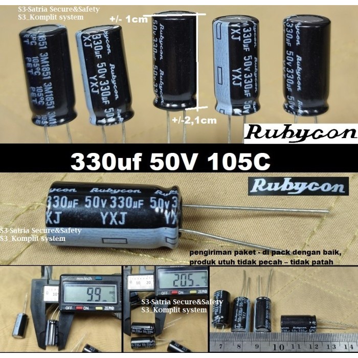 Rubycon Elko 330uf 50V 105C 50V330uf  elco 330 uf  50 v 50vol 330uf/50V 330uf50V 50volt mikro 330Uf 
