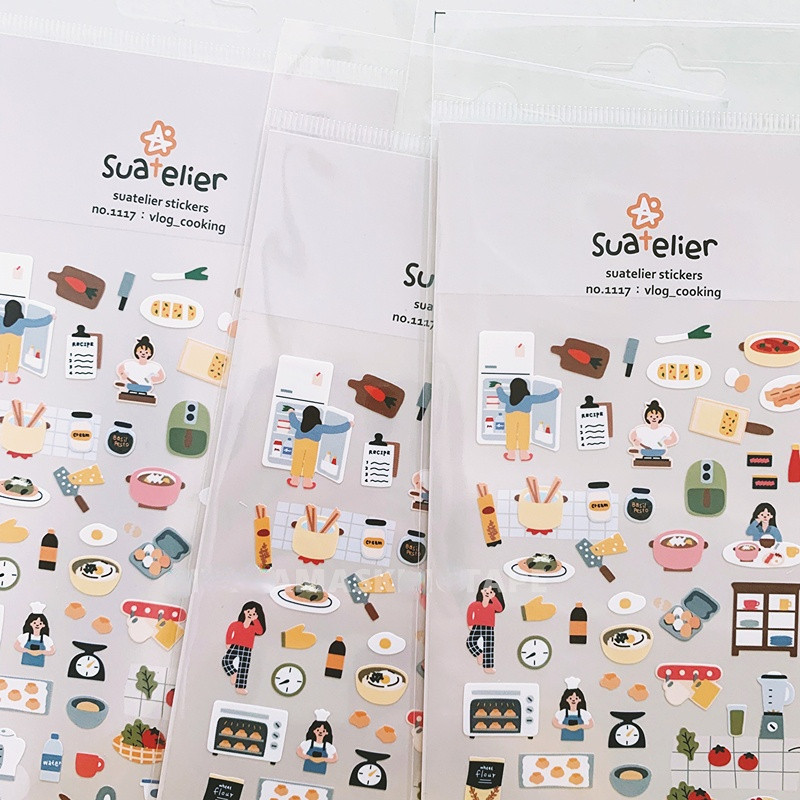 

Korean Import Brand Suatelier My Kitchen Life Stickers Scrapbooking Diy Journaling Stationery Diary Sticker Decor Art Supplies
