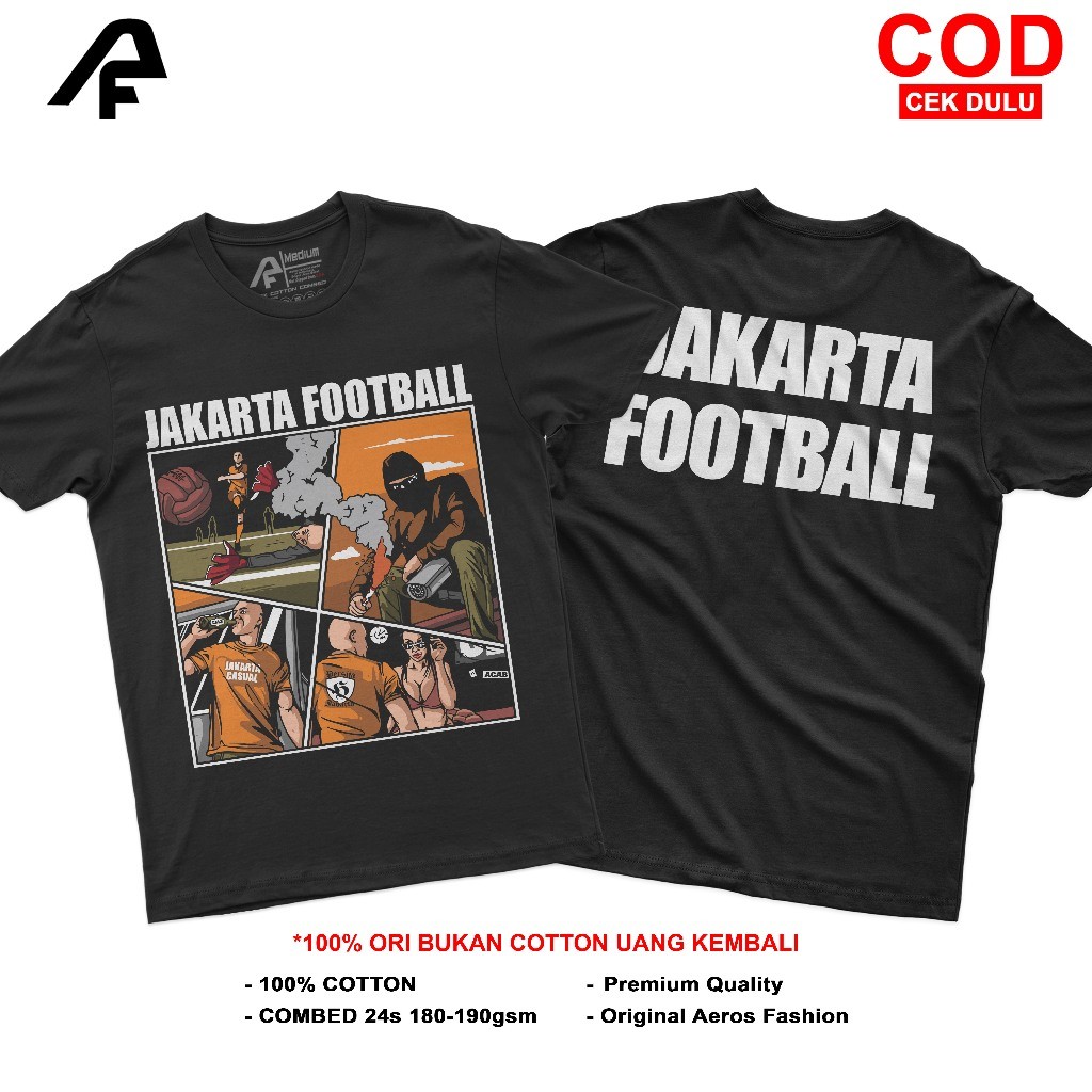 Kaos Jakarta Football Tshirt Casual Football Cotton Combed 24s Unisex