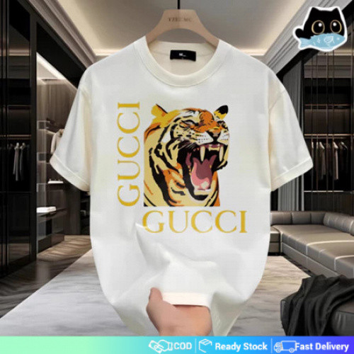 【COD】（COD）Kaos Gucci Tiger Klasik Pertama Musim Panas GUCCI Tiger T-shirt Lengan Pendek Merek Fashio
