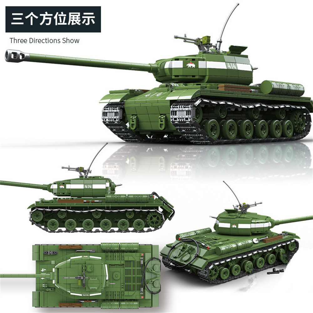 World War 2 WW2 Army Military Soldiers SWAT IS-2 Heavy Tank Model Building Blocks Bricks   ildren's 
