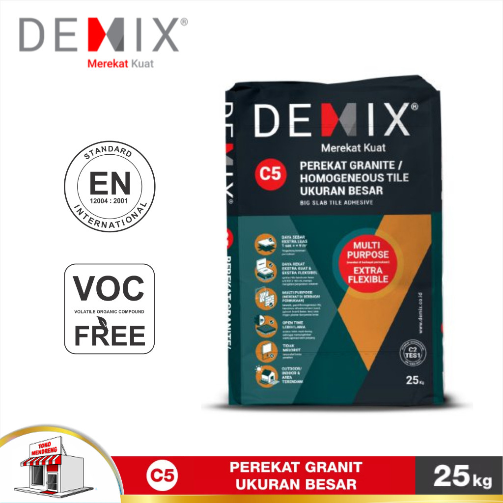 Semen Instan DEMIX C5 Perekat Granit Ukuran Besar Mortar Instant Granite Homogeneous Tile Adhesive B