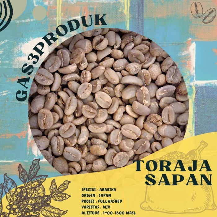 

Green Bean/Biji kopi Arabika Toraja Sapan Full wash/greenbean/ dryhull