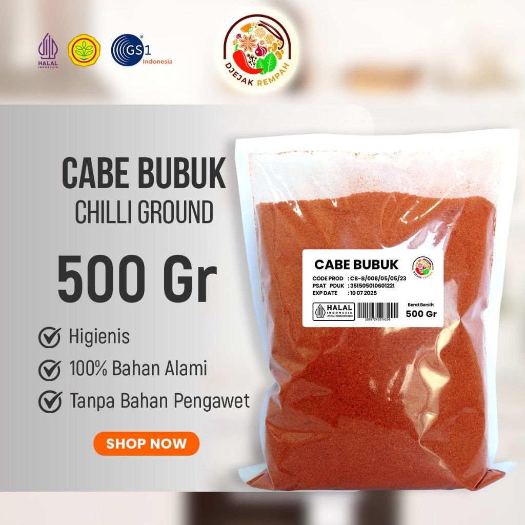 

Cabe Bubuk Pedas (Kemasan 1 Kg dan 500 Gr)