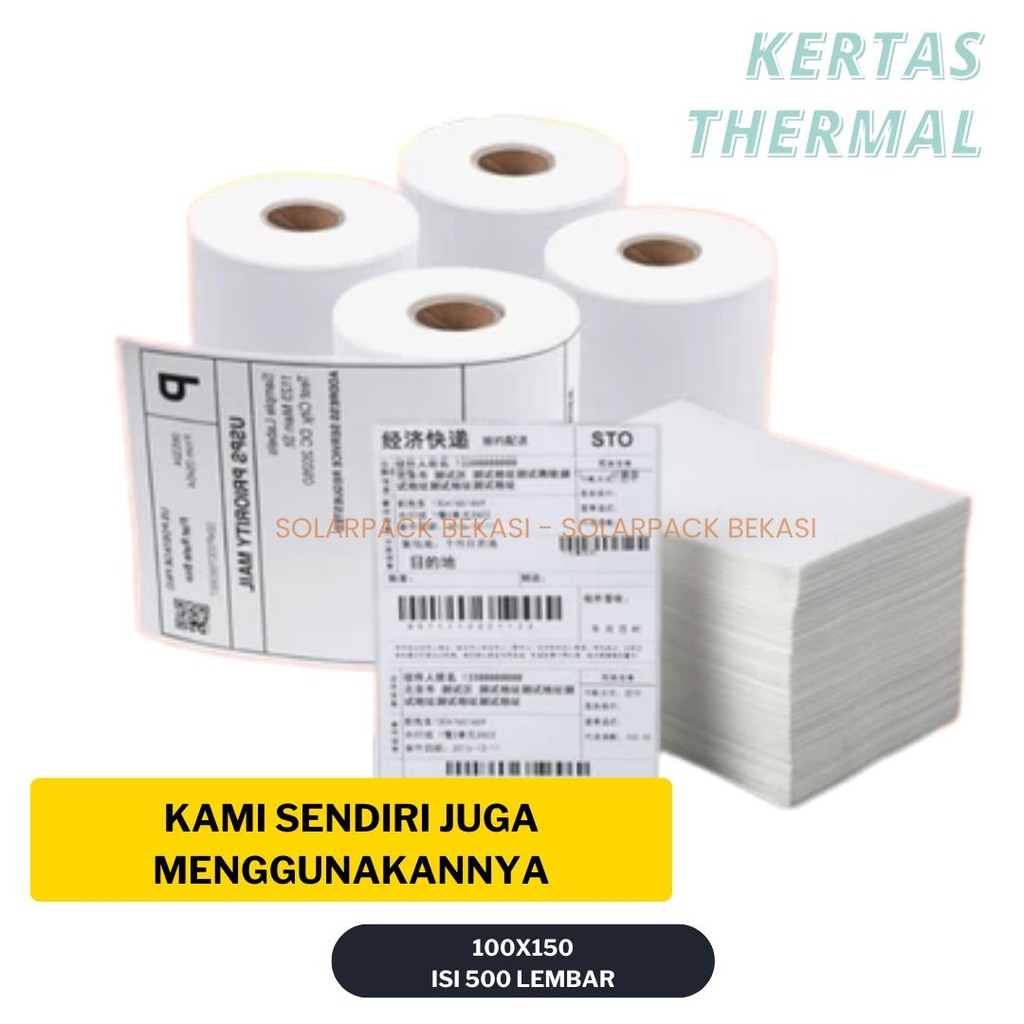 

Kertas Thermal 100x150 Sticker Label ISI 500 pcs Label Kertas Tidak Luntur Lem Kuat