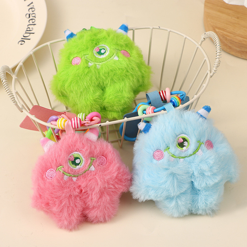 Aksesories Tas Gantungan Kunci Lucu Boneka Pom Pom Cute Coal Balls Pet Little Monster Phone Gantunga