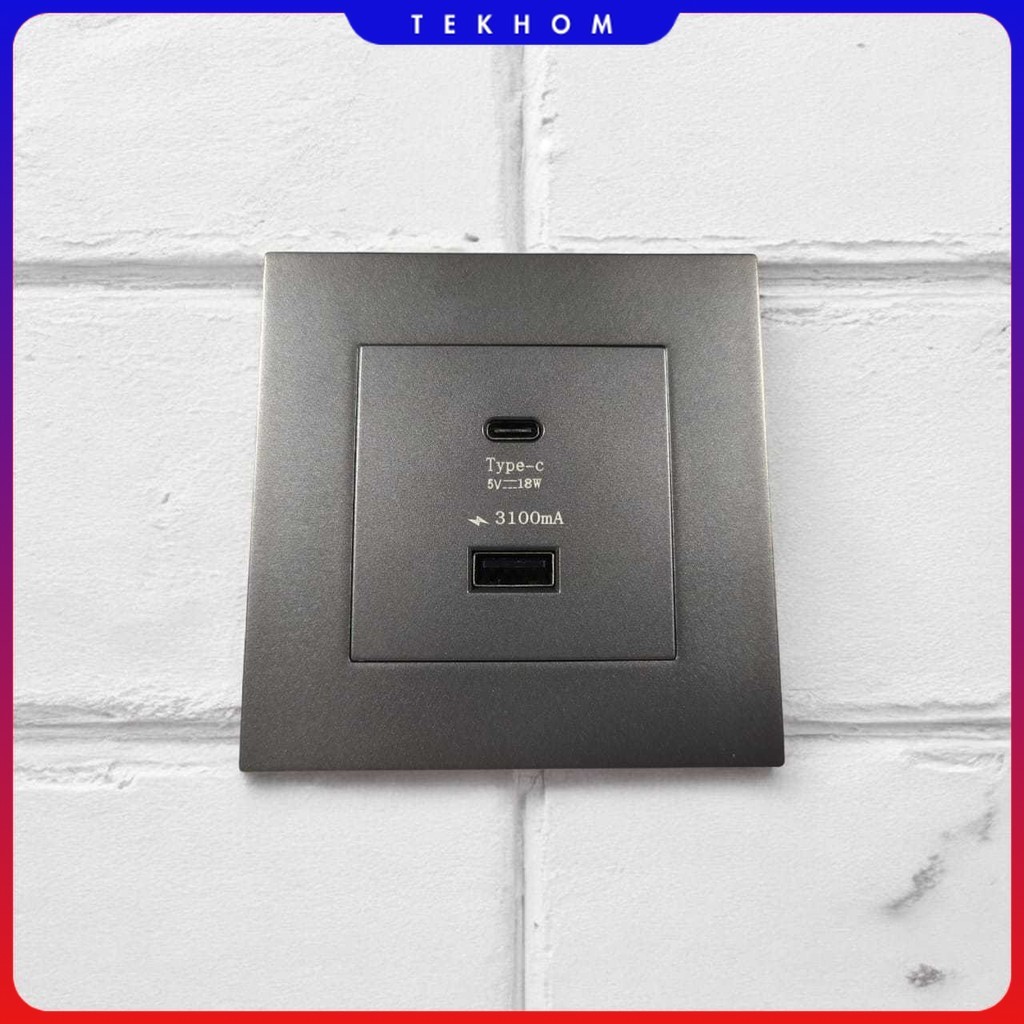 Stop Kontak Dinding USB Type C Multi Port Wall Socket 5V/3.1A - E86