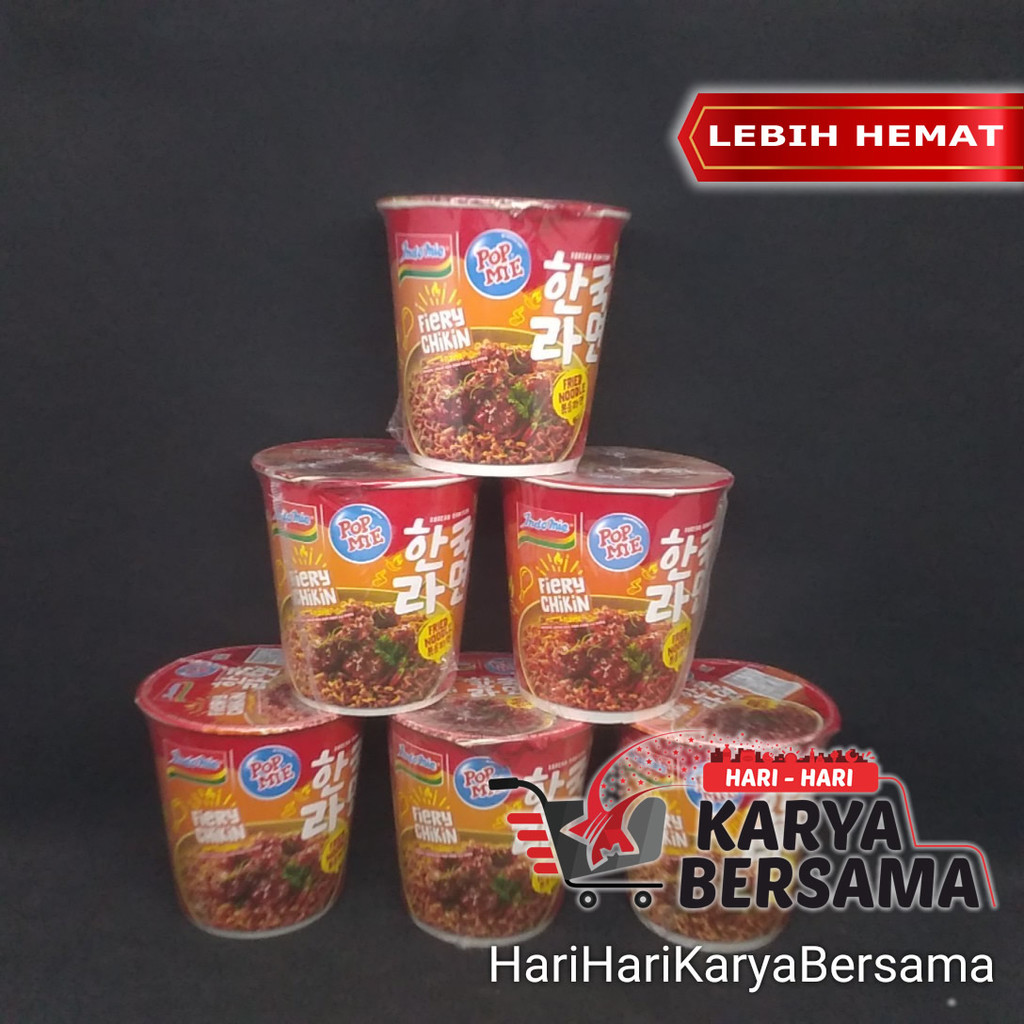 

MAKANAN MI INSTAN POP MIE CUP FIERY CHIKIN PEDAS ALA KOREA PACK 6'S X 71GR