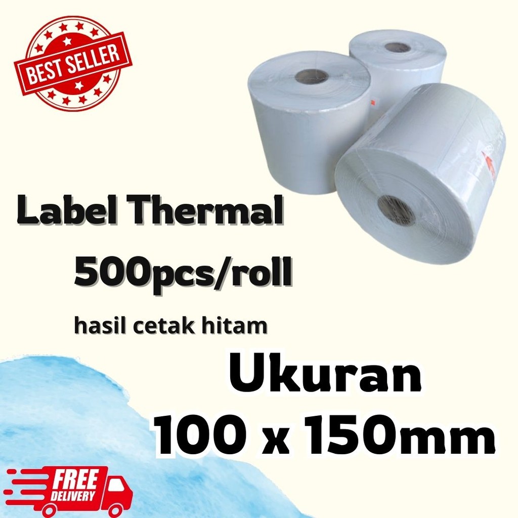 

KERTAS STICKER THERMAL / A6 100x150MM / STICKER CETAK RESI 500/ROLL