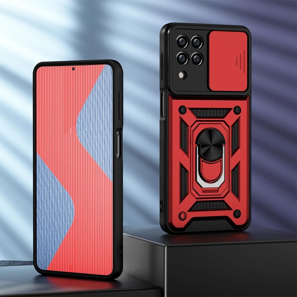 New Phone casing  Samsung M53 M33 5G M32 Push Slider Camera Protection Metal Armour Magnetic 360 Sta