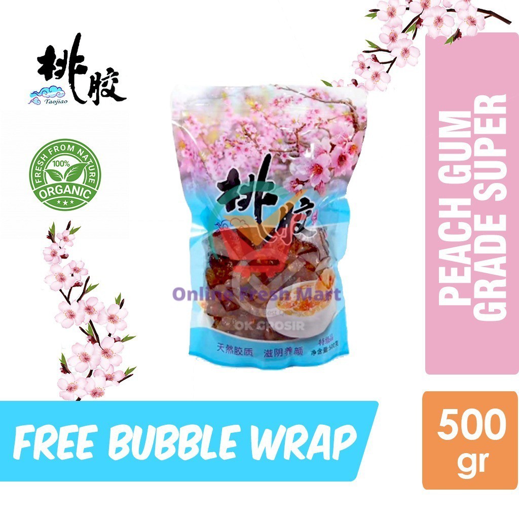 

Peach Gum Grade Super Collagen / Tao Jiao / Peach Resin (Ori Pack 500 gr) - Online Fresh Mart Denpasar