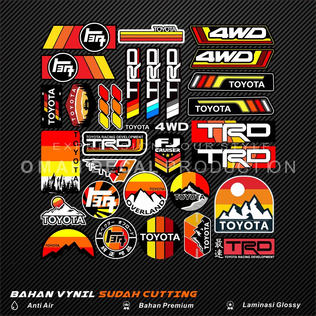 

STICKER PACK TOYOTA TRD STIKER AESTHETIC TRD SPORT ANTI AIR STICKER LAPTOP CASE HP STIKER HELEM