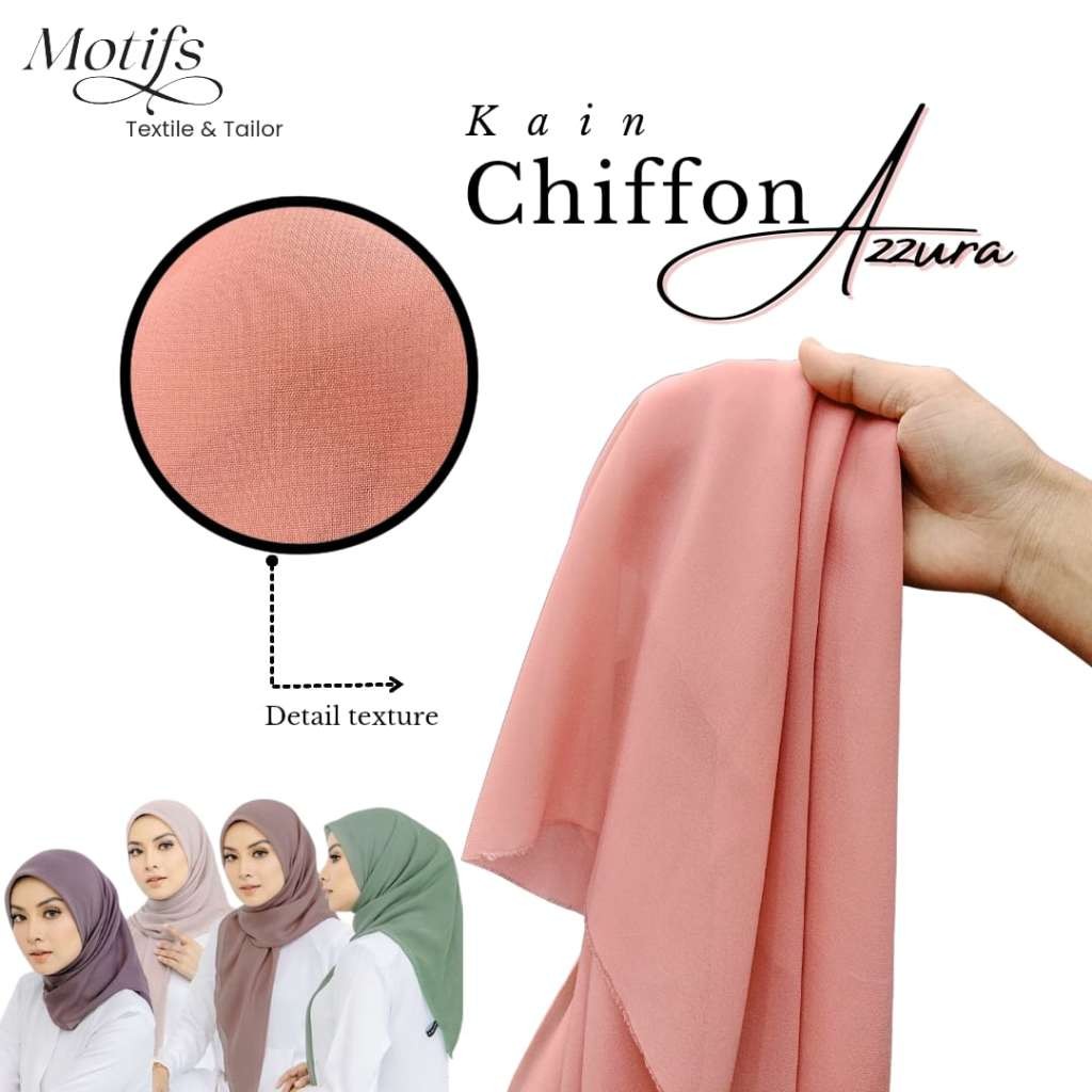 MOTIFS-( HARGA 0.5 METER ) KAIN CHIFFON AZZURA PREMIUM POLOS -KAIN CHIFFON SIFON METERAN