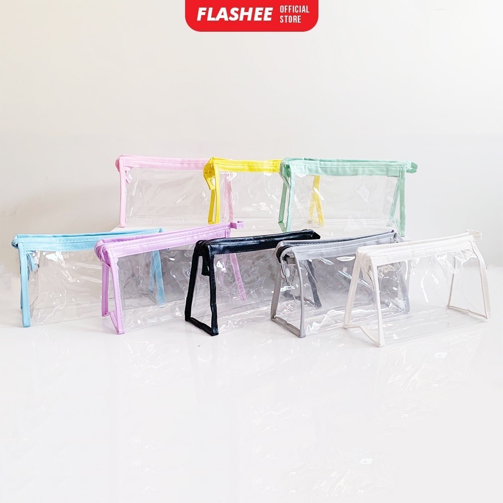 

Flashee Pensil Bag/ Pouch Tempat Pensil Transparan Aesthetic Pencil Bag Model Korea Pouch Transparan Multifungsi