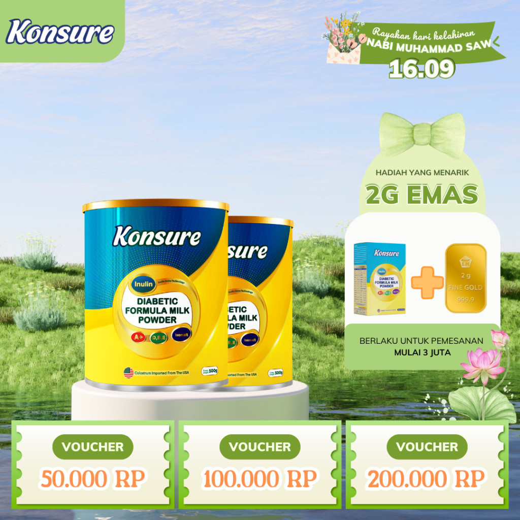 

[2 KALENG] KONSURE SUSU DIABETES IMPOR 1| 500G