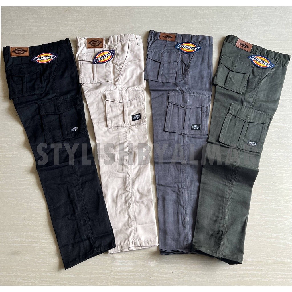 Celana Cargo Panjang Dickies Pria Cowok hitam abu hijau army cream berkualitas
