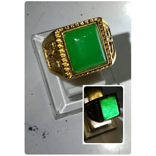 Cincin batu giok pentagon cina size 10