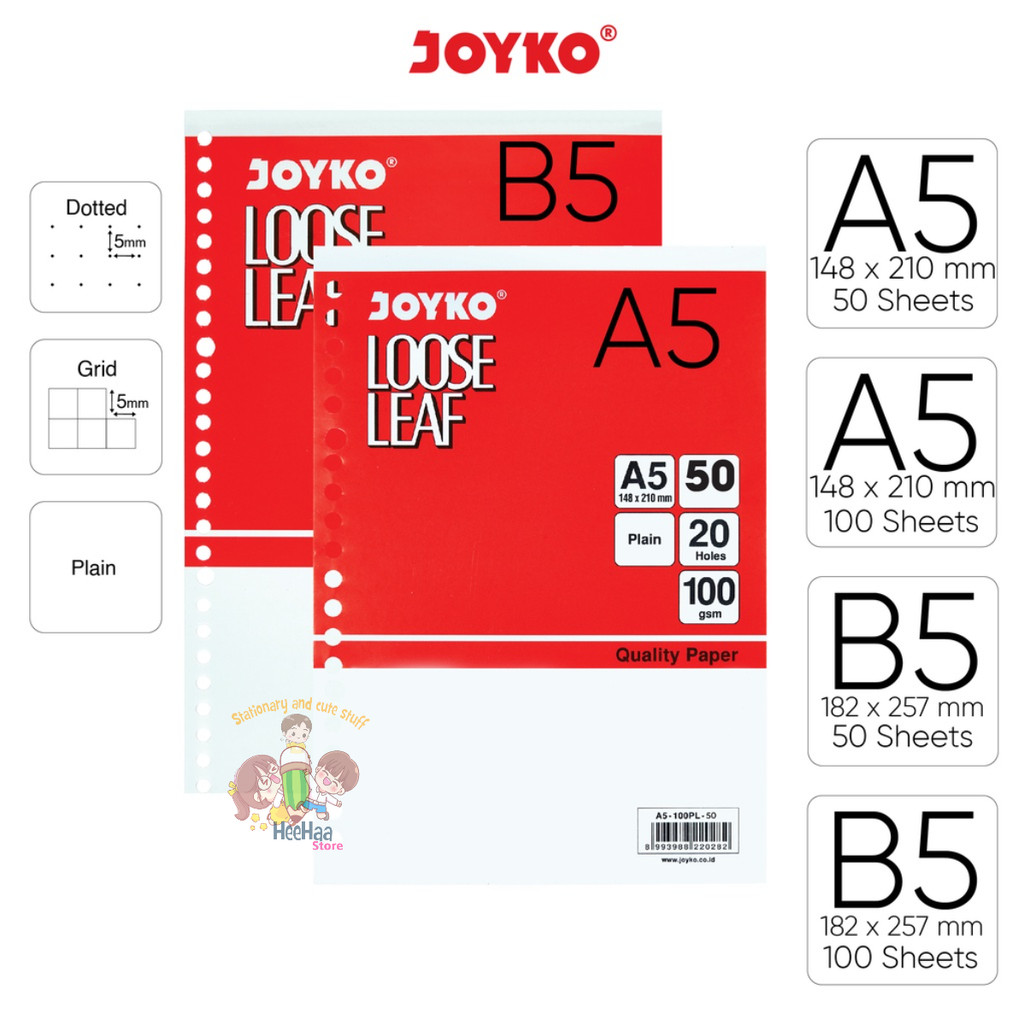 

Loose Leaf Kertas Isi File Binder Joyko refill binder A5 B5