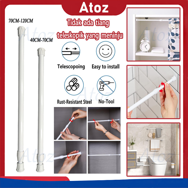 tiang gantungan flexible tanpa paku/Tirai Fleksible Tanpa Paku Gantungan/ Serbaguna Teleskopik Gantu