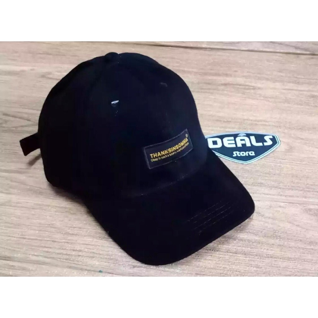 Topi Thanksinsomnia Hitam Label Kuning Distro Terbaru dan Terlaris Topi Pria/Wanita/Topi Distro Term