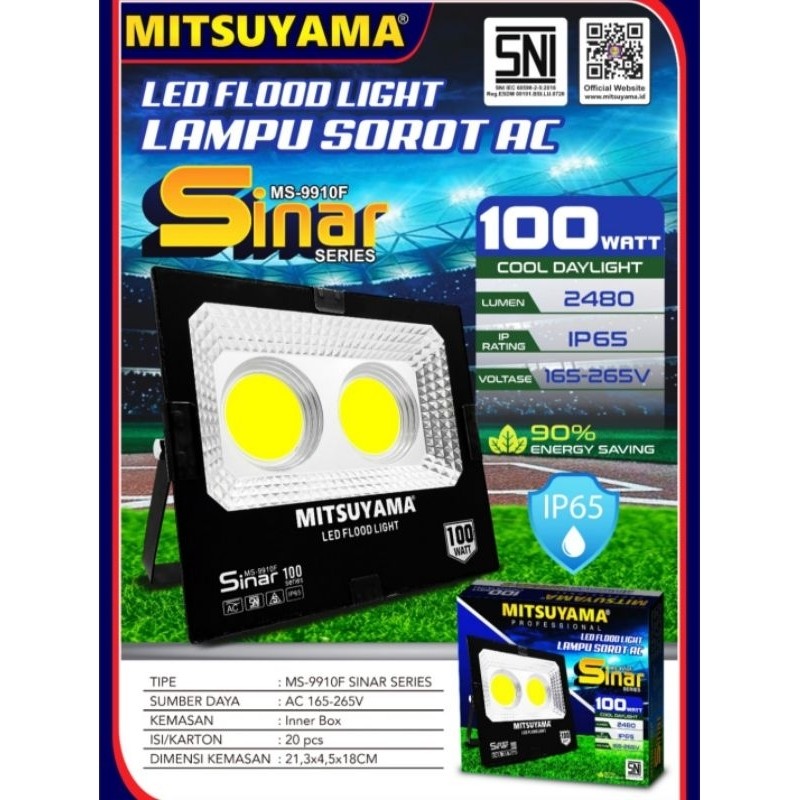 Lampu Sorot LED COB 100 Watt Lampu Sorot AC LED 100 W Cahaya putih Lampu Sorot MITSUYAMA MS-9910F SI